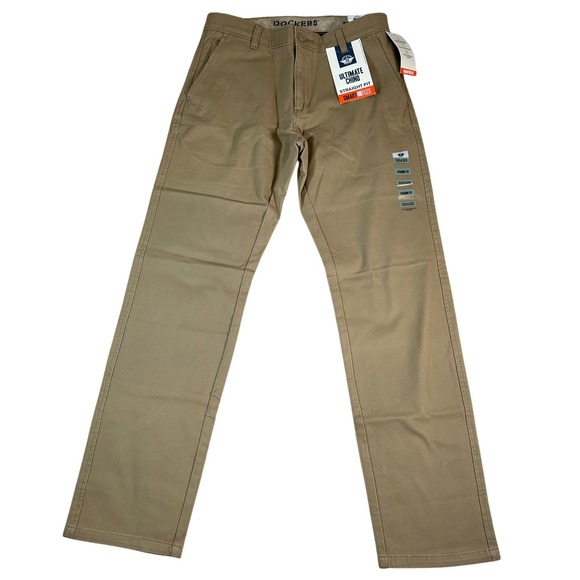 Dockers Ultimate Chino Straight Fit Smart 360 Flex Tan Khaki Pants Men 30x30 NWT - Picture 1 of 9